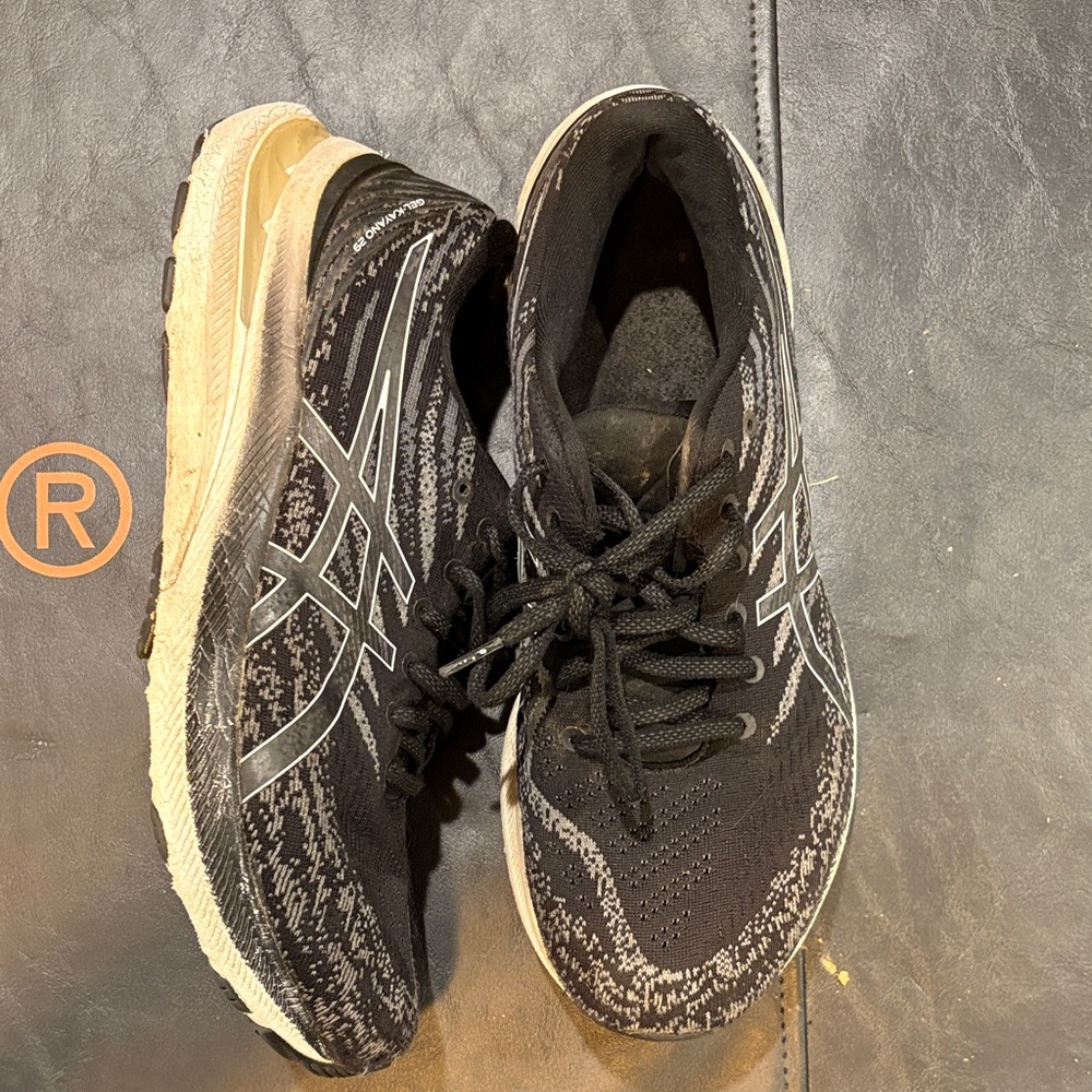 Asics Black and White Athletic Shoes